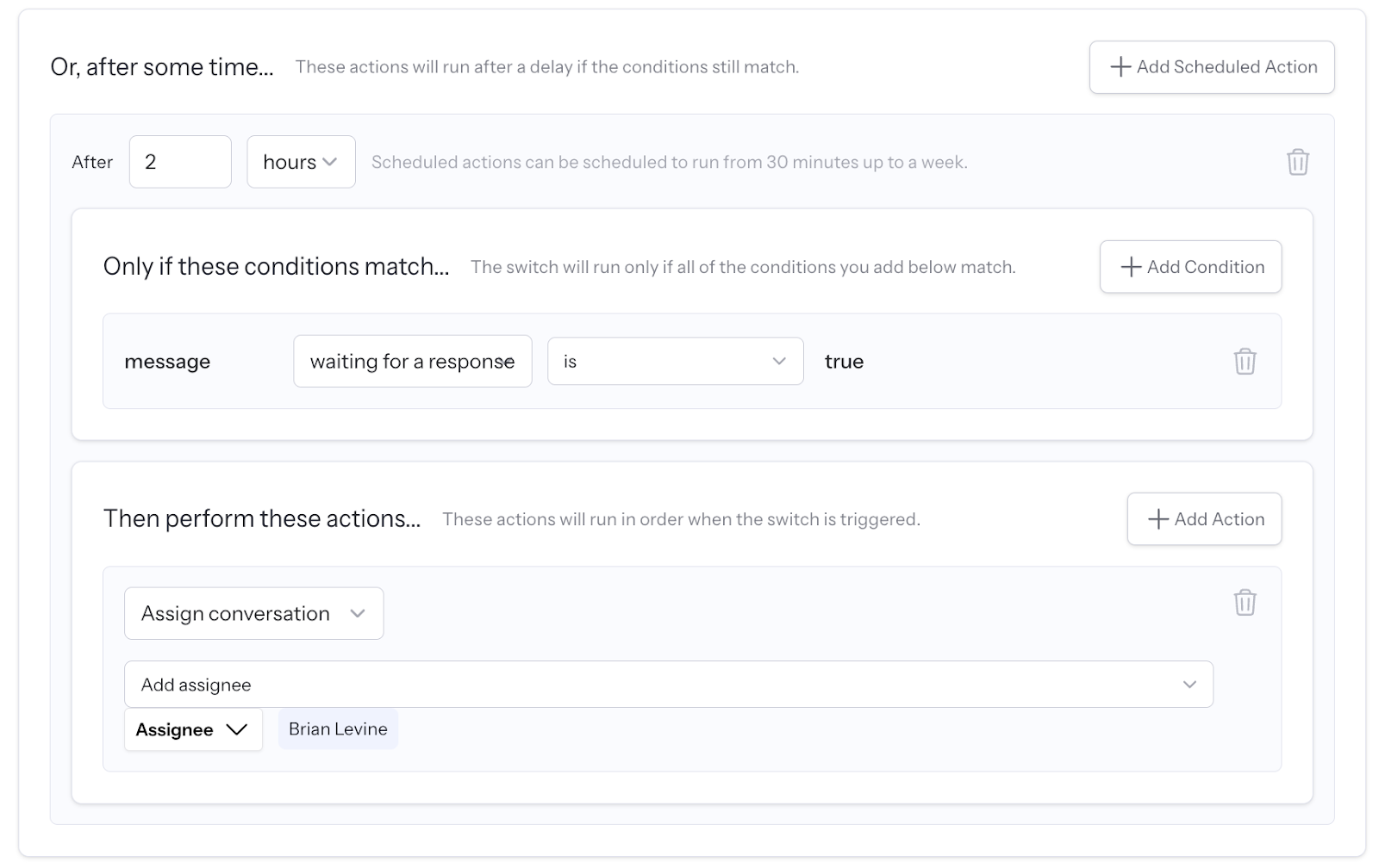 updated Yetto switch scheduled action interface